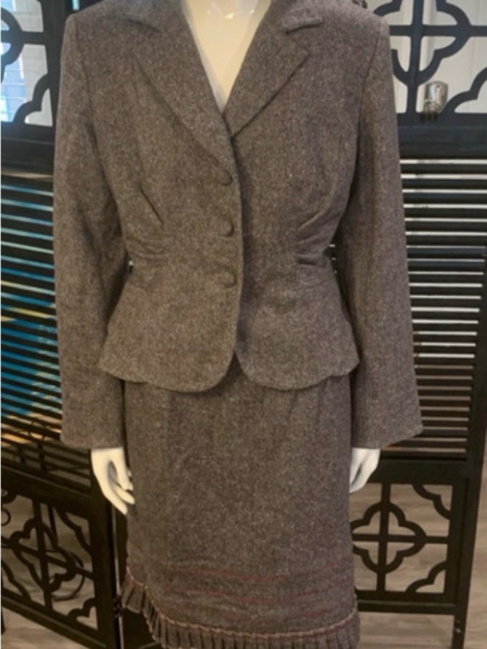 Classic Women's Tweed Skirt Suit by Kay Unger